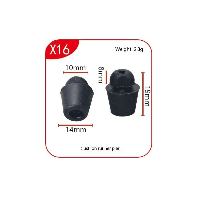 Ten rubber automobile buckle buffer clips for vibration damping in vehicle applications