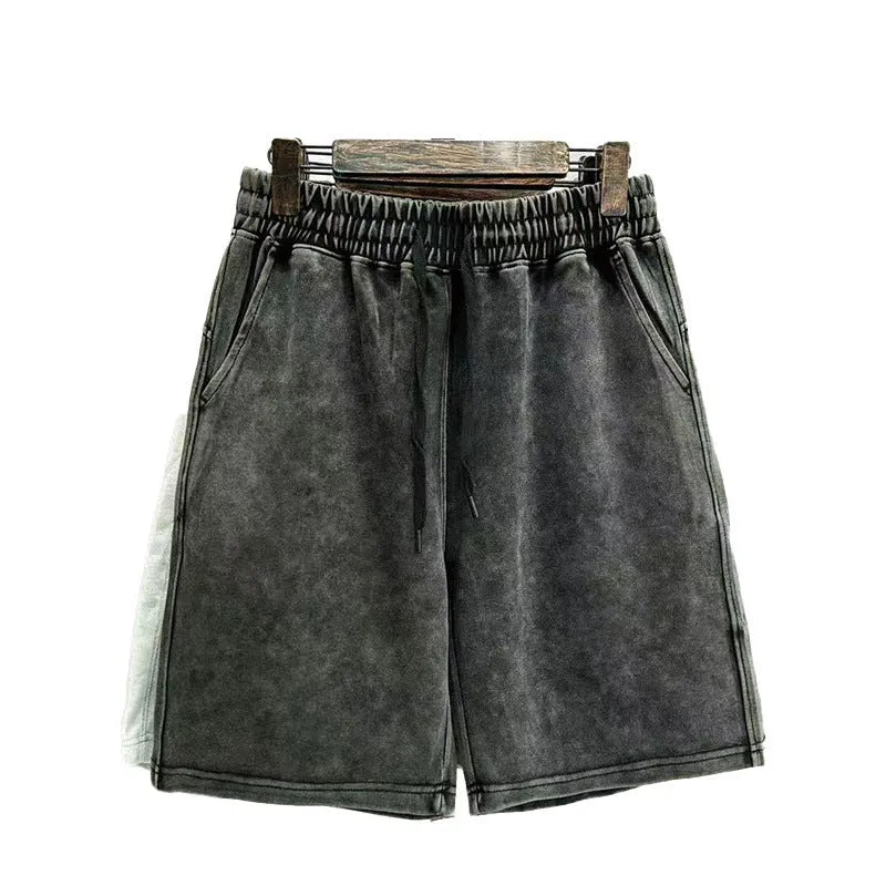 Men's distressed cotton casual shorts in straight leg style available in multiple colours