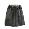 Men's distressed cotton casual shorts in straight leg style available in multiple colours