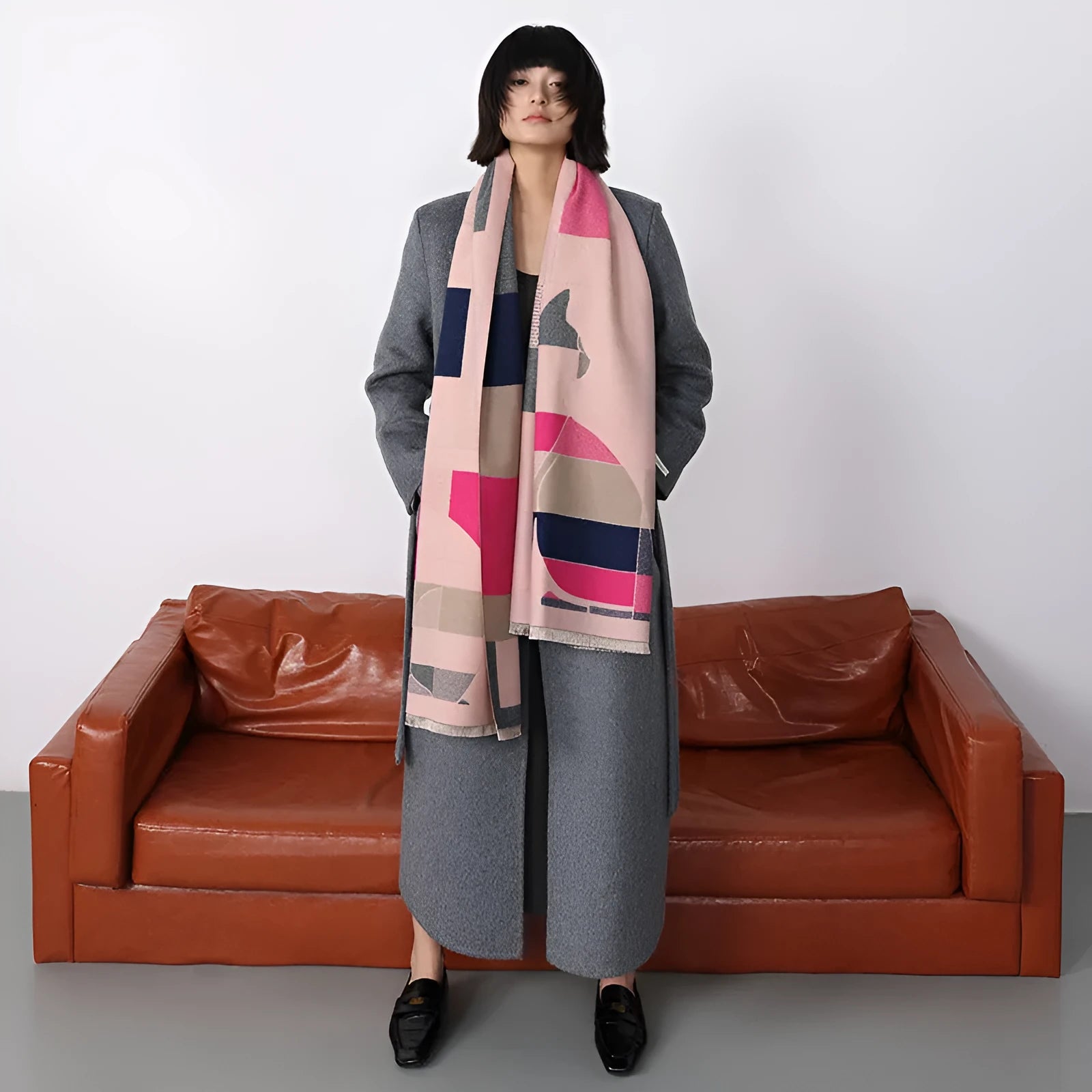 185x65cm European style autumn shawl scarf in imitation cashmere fabric showing colour options