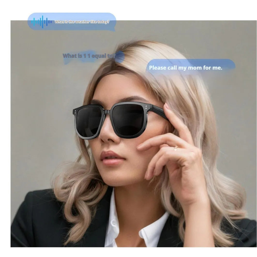 Black AI Smart Glasses with Bluetooth audio and UV protection lenses