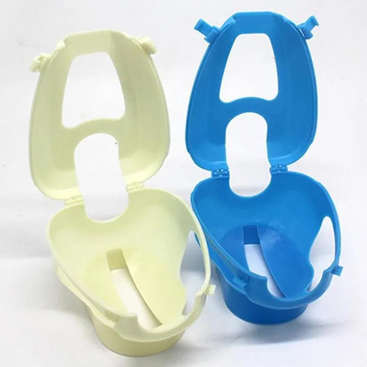 Light blue plastic racing pigeon holder with fixed frame rack on white background