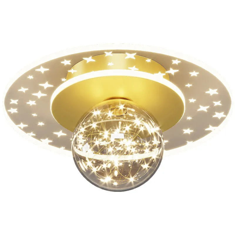 Modern minimalist corridor ceiling lamp with remote control in gold, black, or white finish