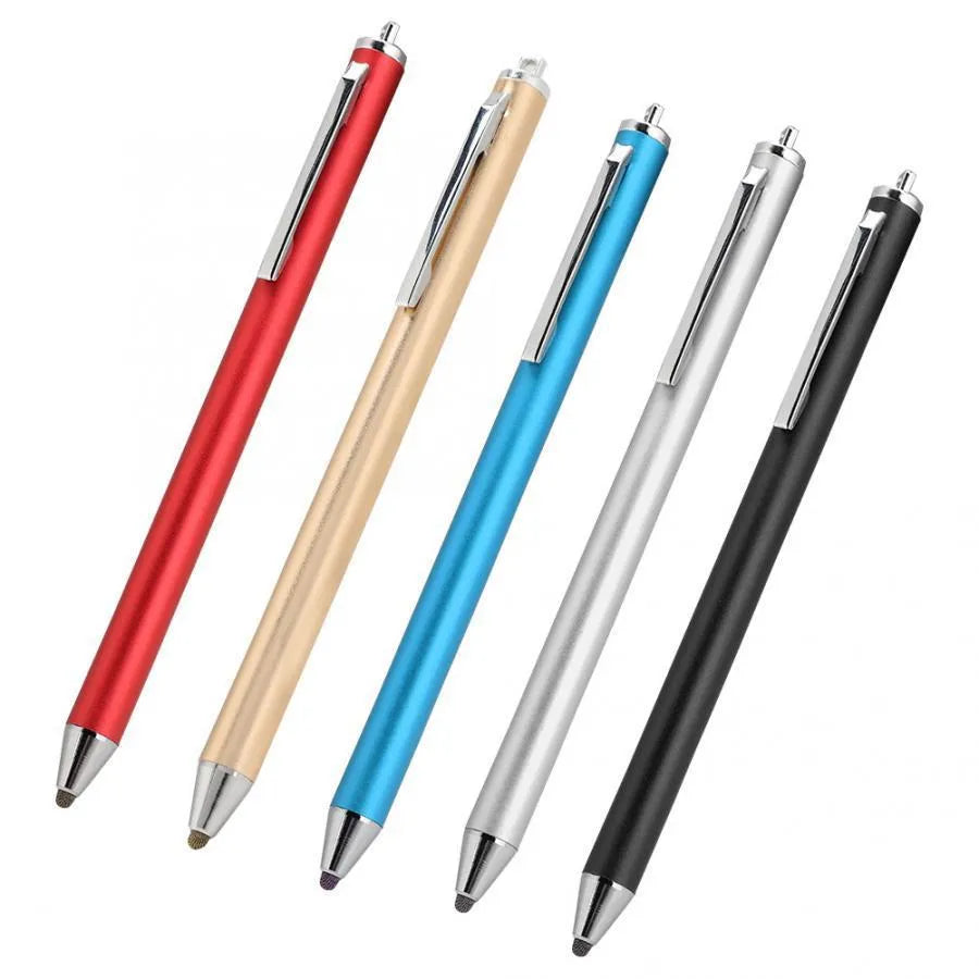 Fine head metal stylus for touch screens in black silver red sky blue gold pink and gray colors