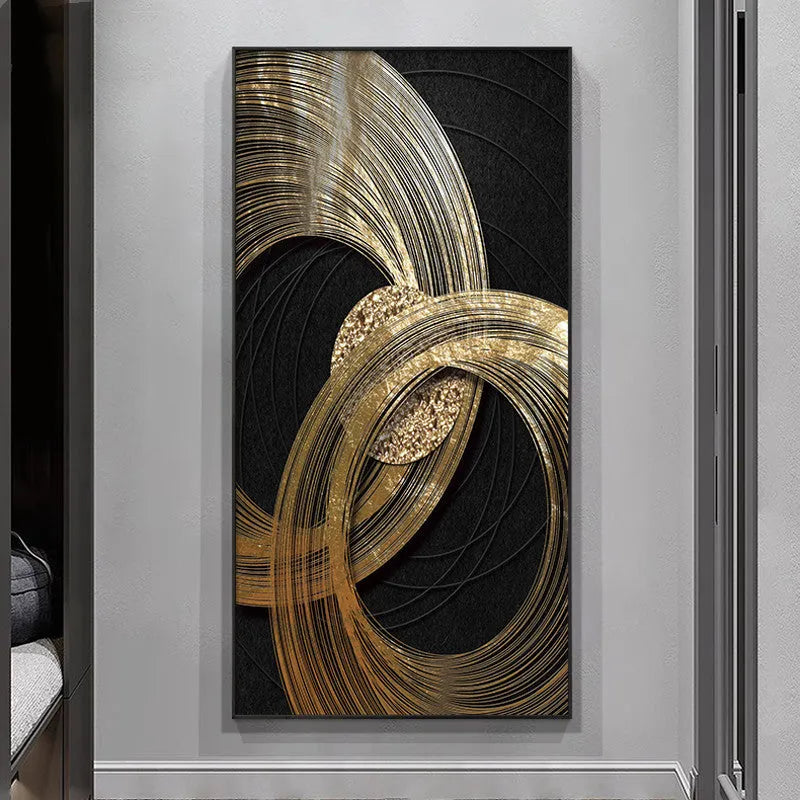 Modern abstract geometric frameless canvas wall art