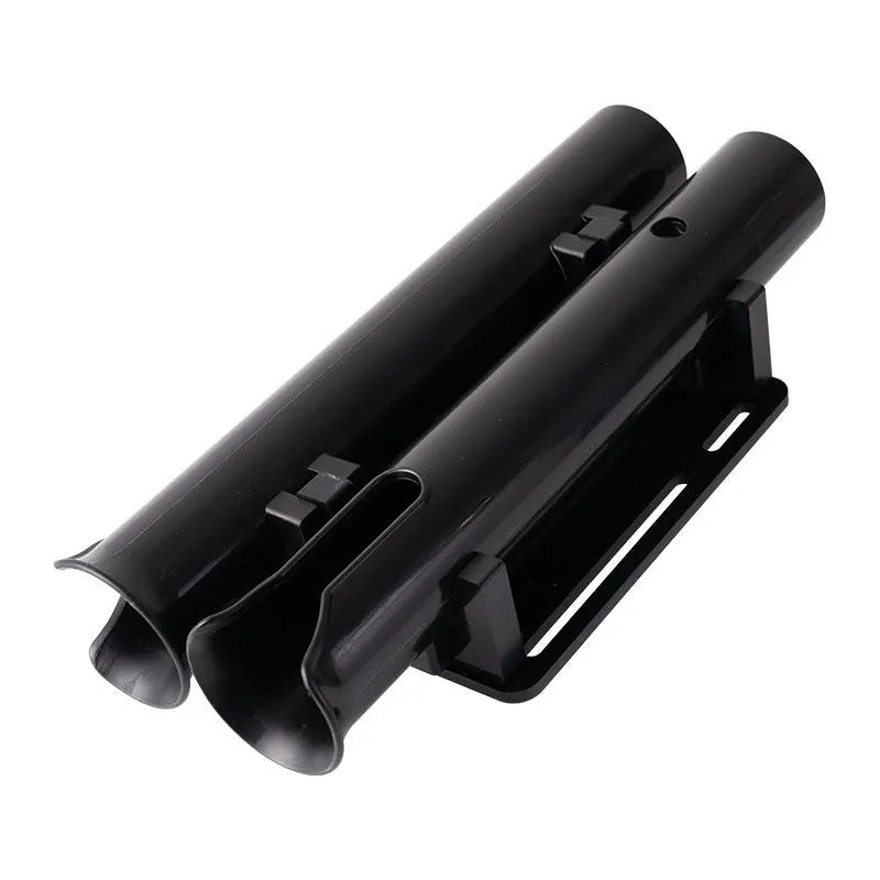 Carbon motorcycle and bicycle fishing rod rack with plastic frame and clamp mechanism