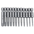 Hexagon handle screwdriver bit set with plum blossom hollow alloy bits in 50mm, 75mm and 100mm lengths