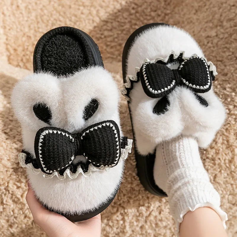Indoor warm non-slip couples cotton shoes with suede upper and EVA sole in brown, khaki, and black and white