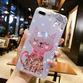 Four glittery cat design phone cases for iPhone models 6 through X.