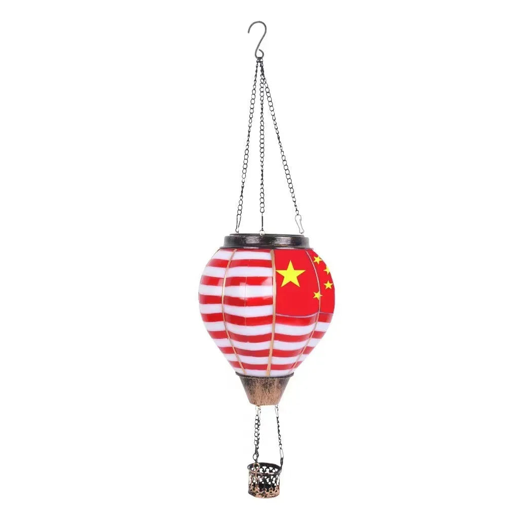Solar hanging lantern, metal European style, 14x14x48cm, outdoor decorative light