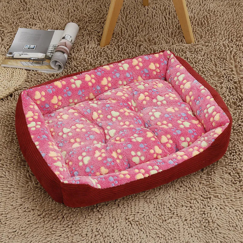 Flannel and corduroy pet nest for cats and dogs in brown, pink, or white, XXS size 45 x 31 x 15cm