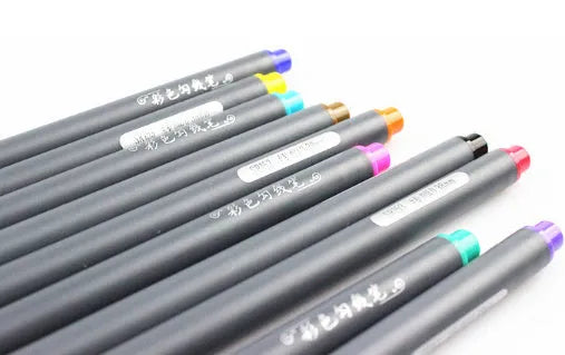 Pack of 10 hook line pens with 0.38mm tips for technical drawing and architectural drafting