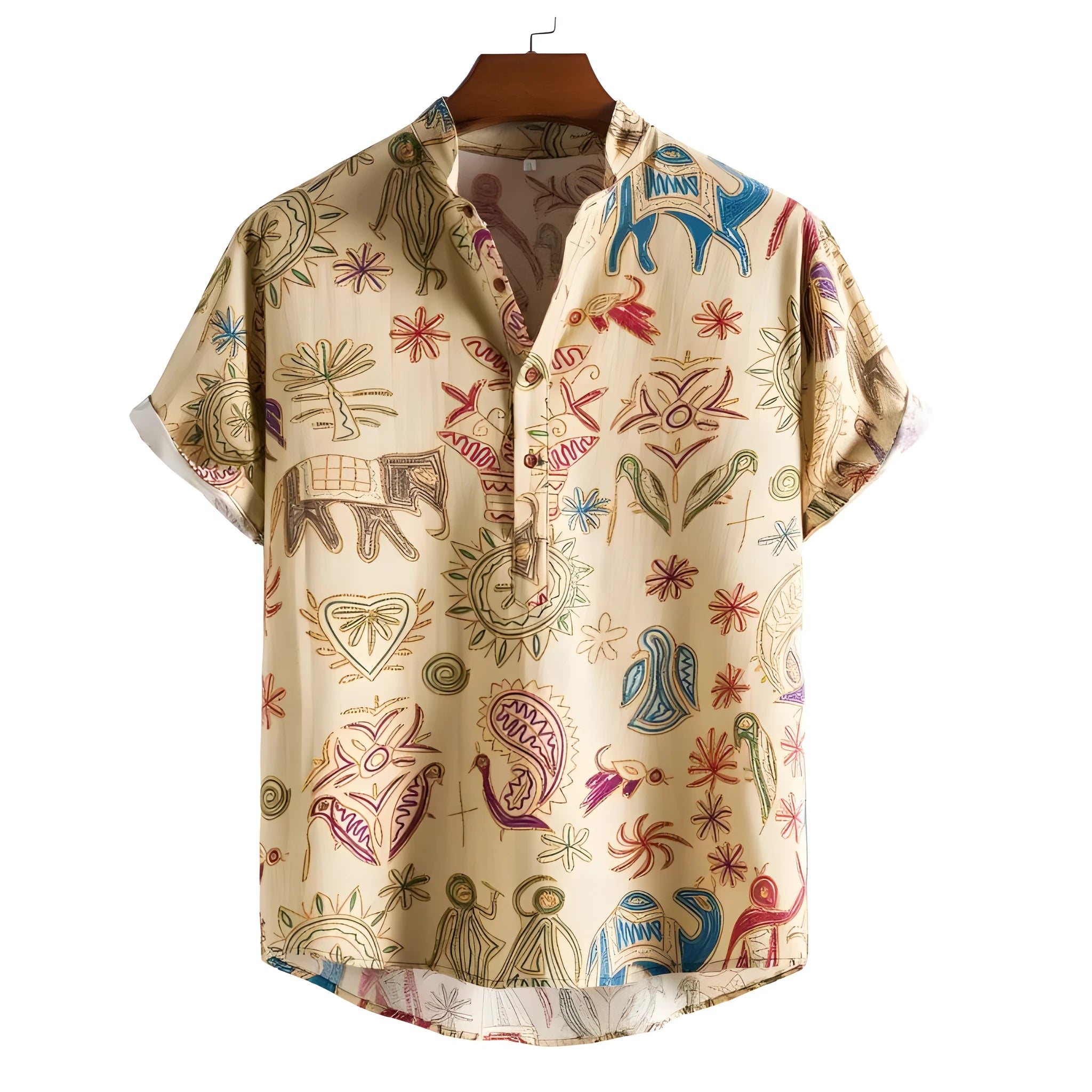 Men's plus size cardigan shirt with 3D digital printing in loose fit for sports wear