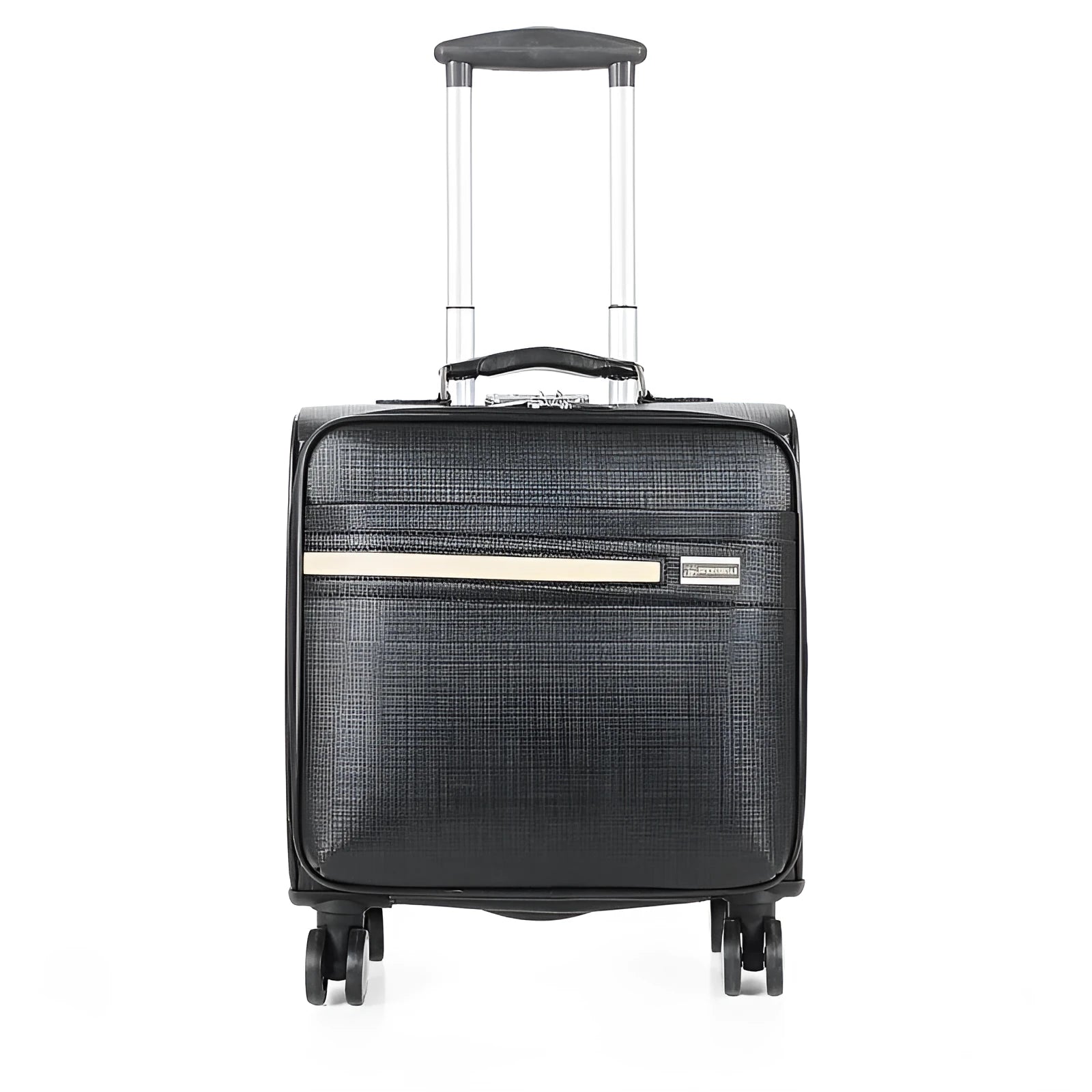 Black PU leather business case with wheels and combination lock