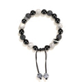 Black agate map stone volcanic bracelet with diamond design in Chinese style