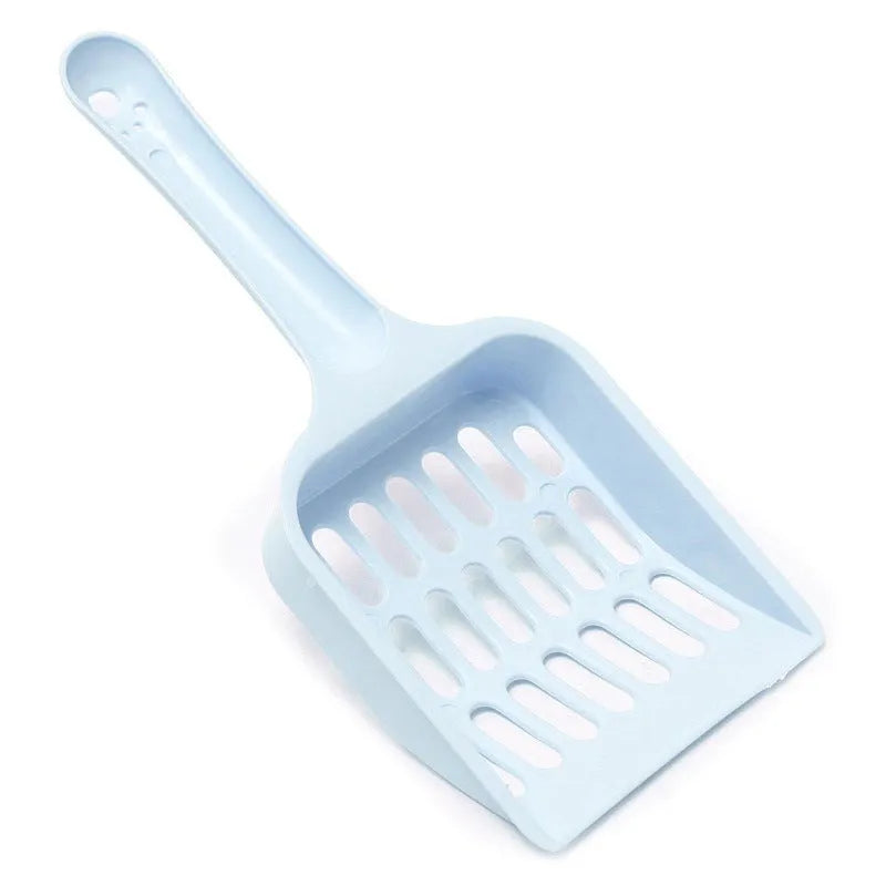 Plastic cat litter scoop in blue green or pink measuring 20cm long for cleaning pet toilet sand
