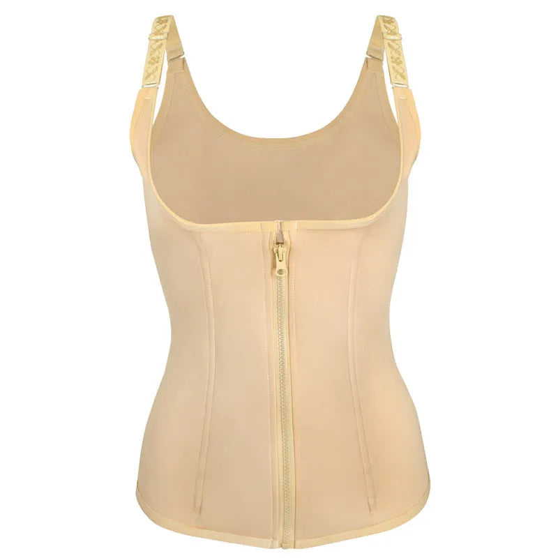 Adjustable zipper waist shaper trimmer in Black, Blue, Purple, Red sizes S to 3XL polyester spandex
