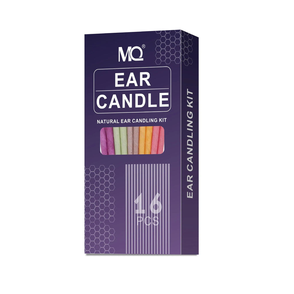 Ear candles kit showing 16 cotton cloth candles, protective boards, and cotton swabs for health massage