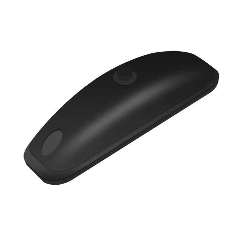 Black remote-controlled car strobe light with charging cable on a white background.