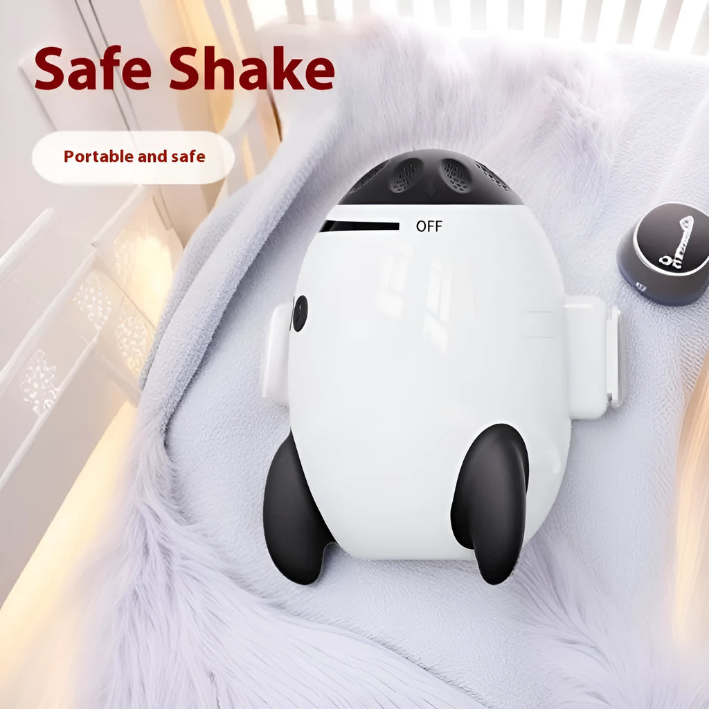 White portable baby sleep comforter with automatic shaking function for pram attachment