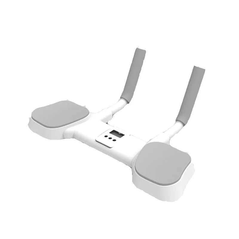 White multi-functional flat support trainer made from alloy aluminium and ABS plastic for home fitness.