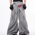 Boys black wide-leg summer pants in Korean youth style with straight-cut design