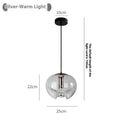 250mm glass chandelier with modern minimalist design in transparent amber or smoky grey light colours