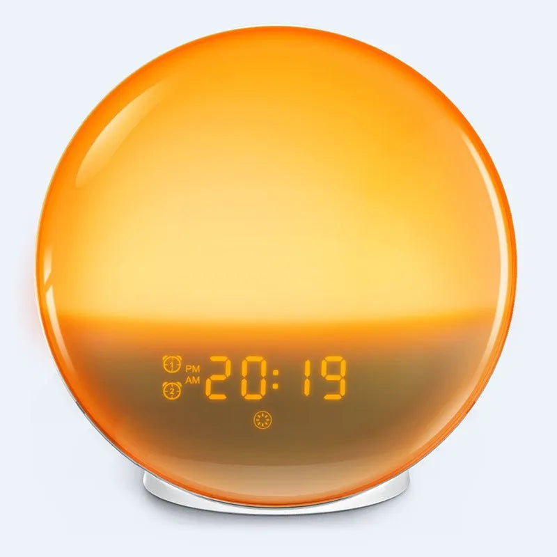 Colourful ambient light bedside lamp with white noise and alarm clock for children, 165mm modern simplicity style