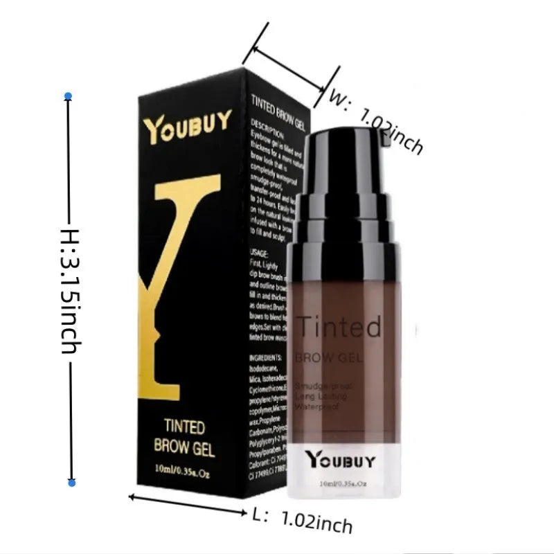 Waterproof quick-drying eyebrow cream pencil in dark grey and golden yellow shades