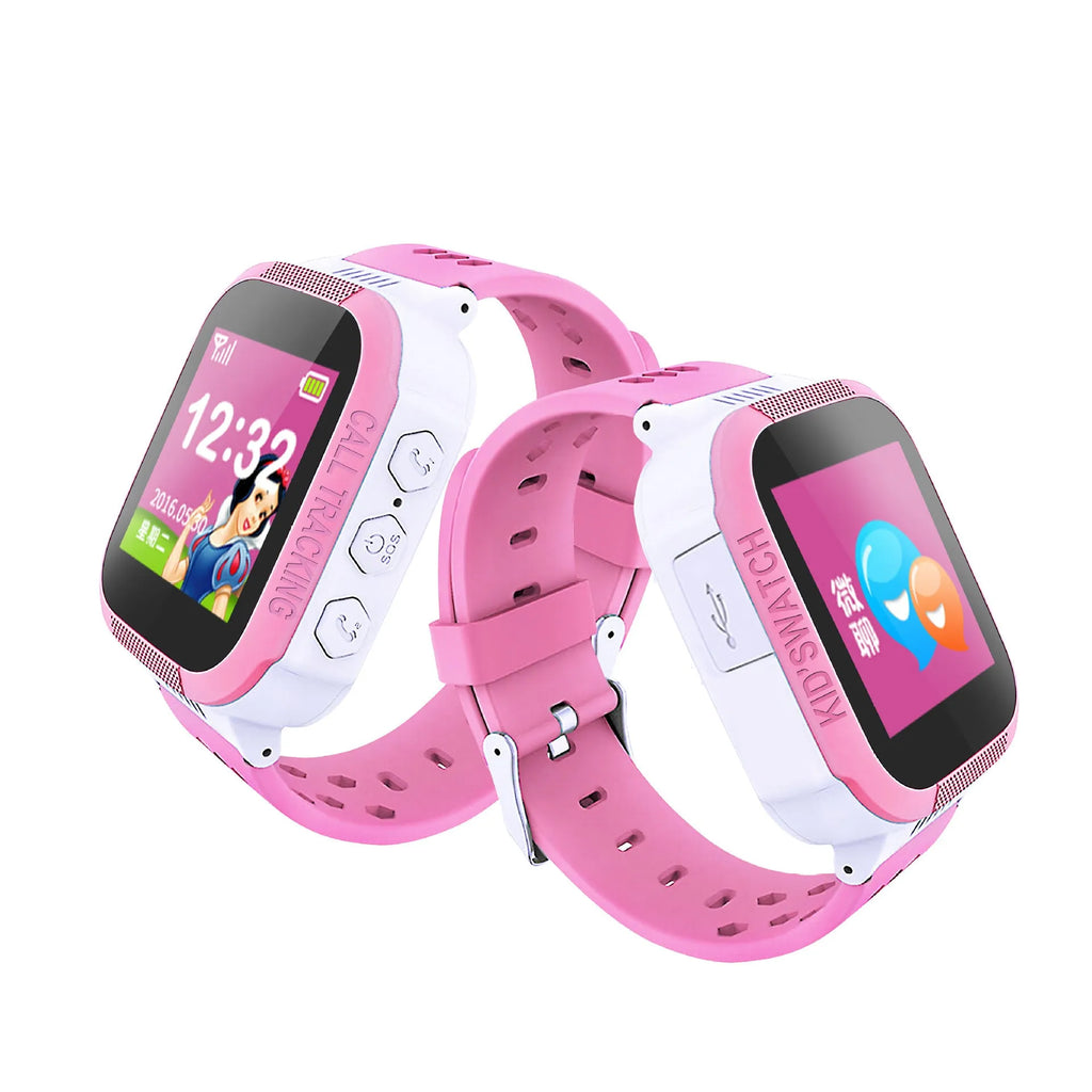 Blue children's phone watch with 1.44-inch colour screen showing time display
