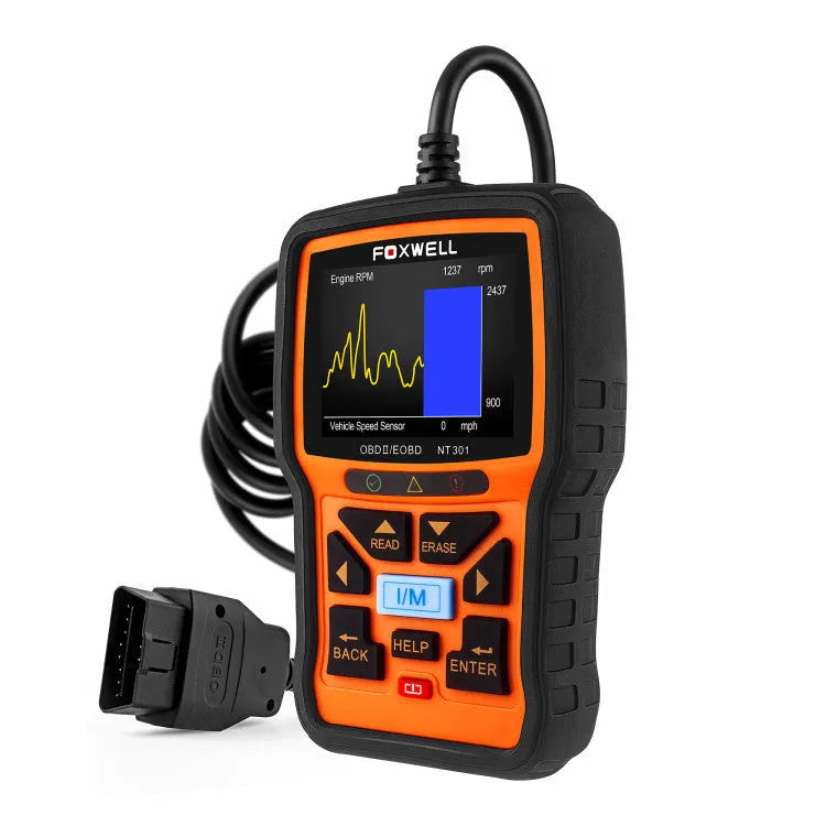 Orange handheld vehicle diagnostic tool with 2.8 inch TFT colour screen and multi-protocol support