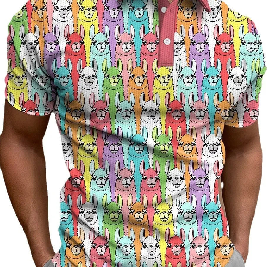 Men's slim fit digital print polyester T-shirt in G32P1102 style, short sleeve, available sizes S to 6XL