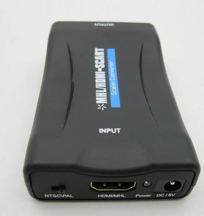 HDMI to SCART bidirectional converter supporting 1080P resolution and PAL NTSC signal conversion