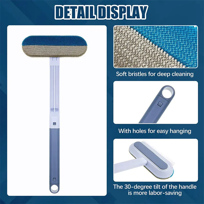 4-in-1 multifunctional hair removal brush with flannel surface, plastic handle, 45 x 18cm, for pet hair and screen cleaning