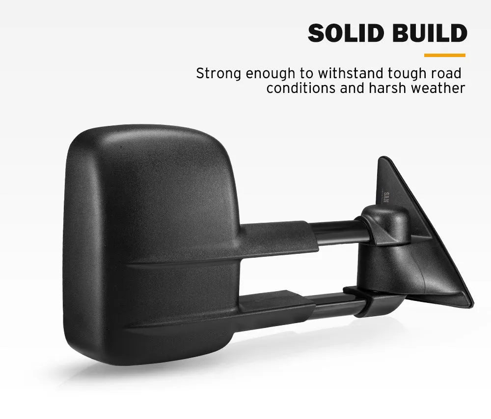 Black foldable side mirror pair for Toyota Land Cruiser 100 (1998-2007 model)