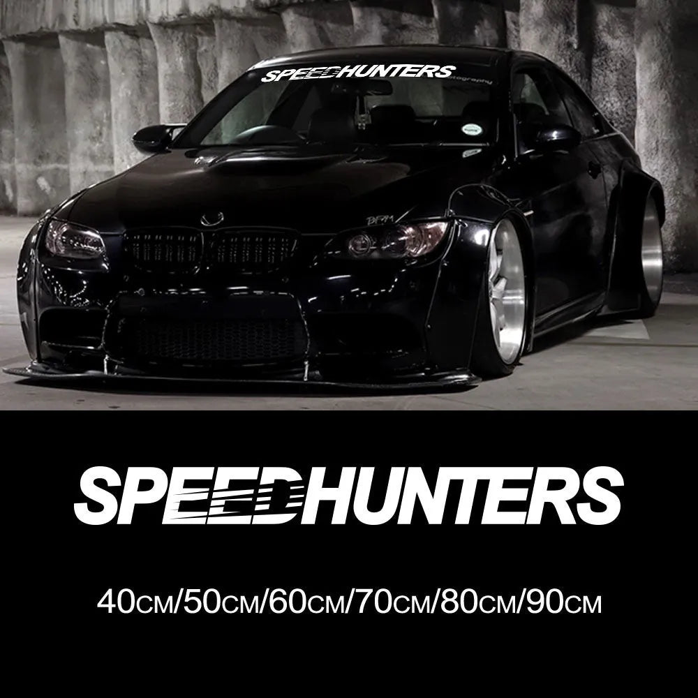 Speed Hunters reflective car vinyl sticker measuring 59cm by 10cm in multiple colour options
