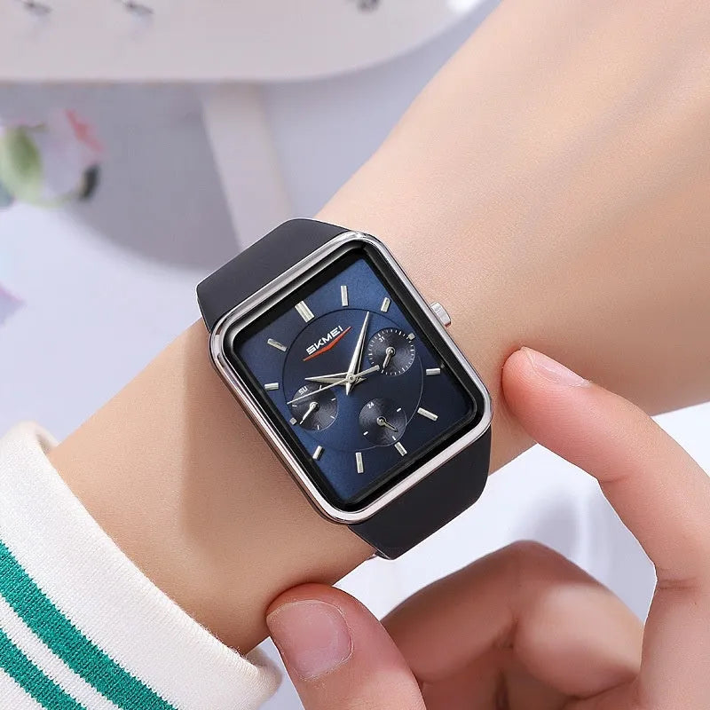 Square silicone waterproof digital watch for girls in multiple colour options