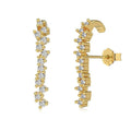 925 silver earrings for women with electroplated finish, 3.8 x 22mm, two colour options DY1D0375SGWH DY1D0375SWWH