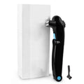 Black folding body electric shaver for portable hair removal.
