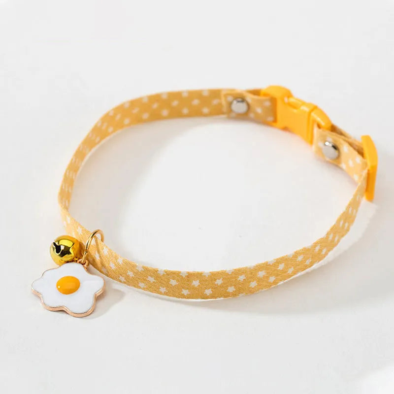 Adjustable cat collar with bell pendant and decorative bow tie accessory for small pets