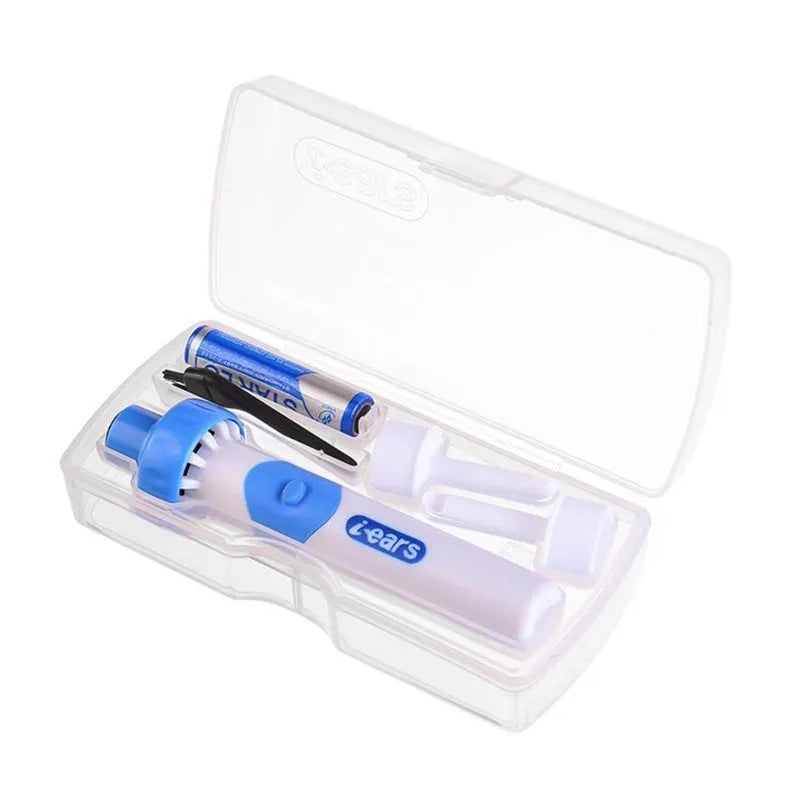 Electric ear scoop ear cleaner with soft silicone tips for home ear cleaning