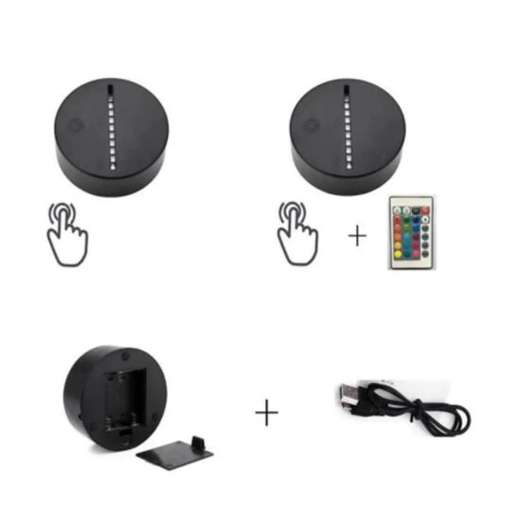 Panda night light with seven colour changing modes and remote control on ABS base