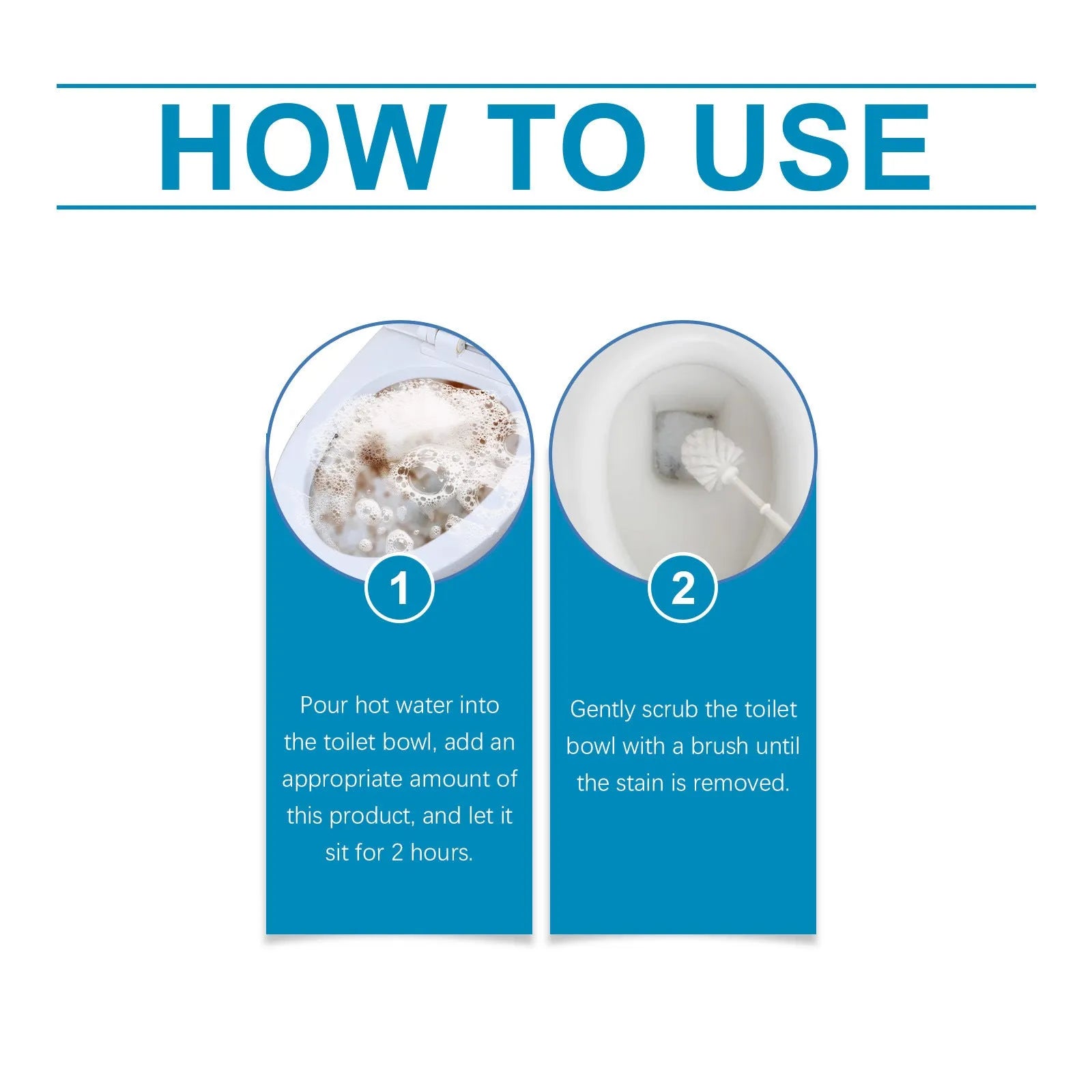 Toilet cleaning powder in 30g sachets for descaling and stain removal