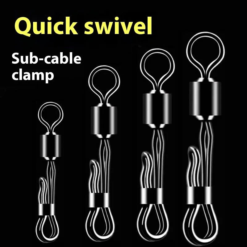 Brass fishing quick-change barrel swivel bearing with quick-release ring