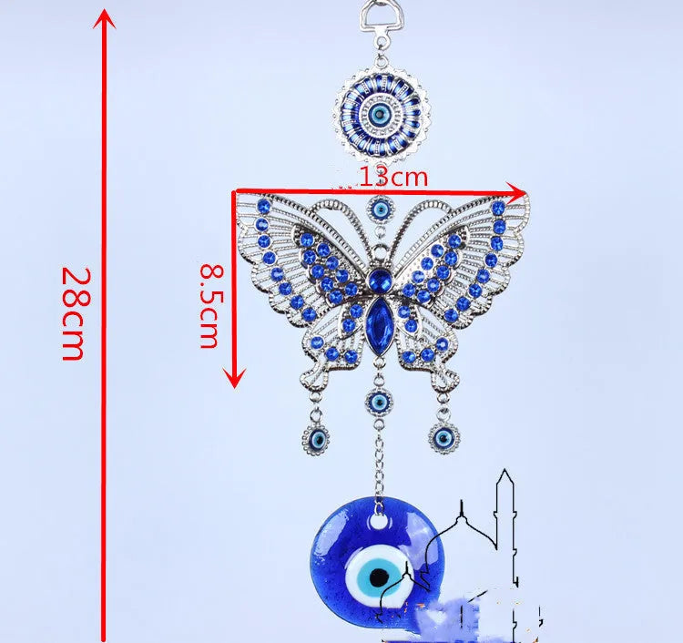 Tin alloy die cast hanging ornament with landscape floral pattern for home and car decor
