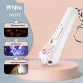 Plastic cat pen light charging toy in cream white, pink or sky blue colours with self-hi relieving stuffy feature