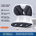 Japanese style grey and black lumbar support seat cushions for back pain relief.