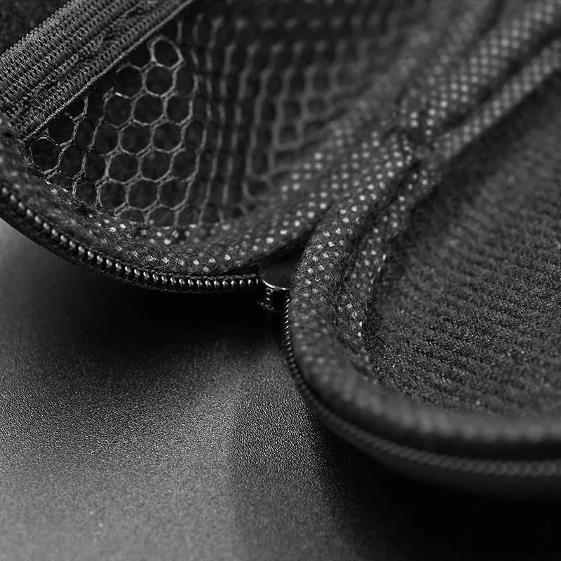 Black oval leather earphone storage bag for EDX PRO and ZEX PRO IEMs