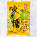 Three bags of hard candy: Plum Sugar, Guava, and Tangerine Peel flavours.