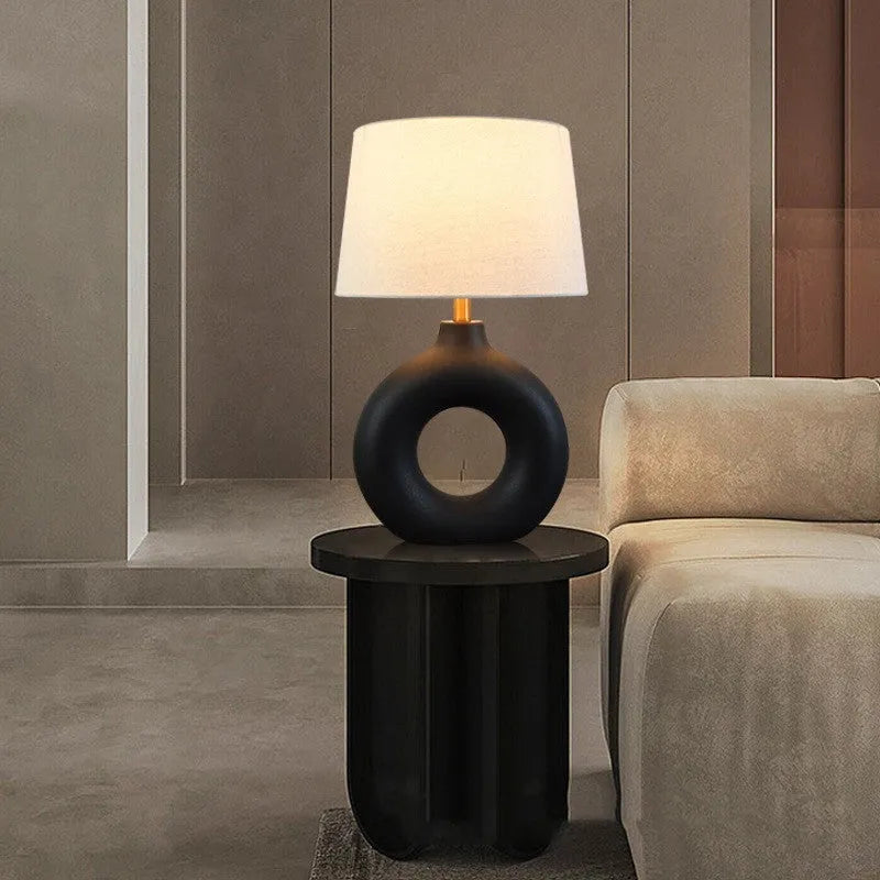 Feng Pottery ceramic table lamp with Japanese style design and button switch